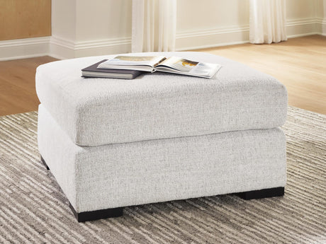 Misty-Lakes Chalk Performance Fabric,Next-Gen Nuvella™,Chenille Oversized Accent Ottoman from Ella Furniture