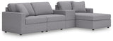 Modmax Granite Performance Fabric,Next-Gen Nuvella™ 4-Piece Sectional with Chaise from Ella Furniture