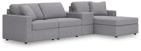 Modmax Granite Performance Fabric,Next-Gen Nuvella™ 4-Piece Sectional with Chaise from Ella Furniture