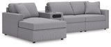 Modmax Granite Performance Fabric,Next-Gen Nuvella™ 4-Piece Sectional with Chaise from Ella Furniture