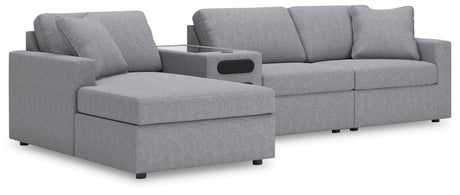 Modmax Granite Performance Fabric,Next-Gen Nuvella™ 4-Piece Sectional with Chaise from Ella Furniture