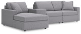 Modmax Granite Performance Fabric,Next-Gen Nuvella™ 4-Piece Sectional with Chaise from Ella Furniture
