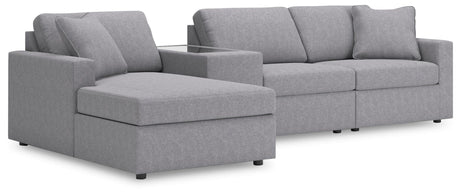Modmax Granite Performance Fabric,Next-Gen Nuvella™ 4-Piece Sectional with Chaise from Ella Furniture