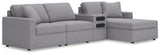 Modmax Granite Performance Fabric,Next-Gen Nuvella™ 4-Piece Sectional with Chaise view 3