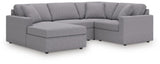 Modmax Granite Performance Fabric,Next-Gen Nuvella™ 4-Piece Sectional with Chaise view 4