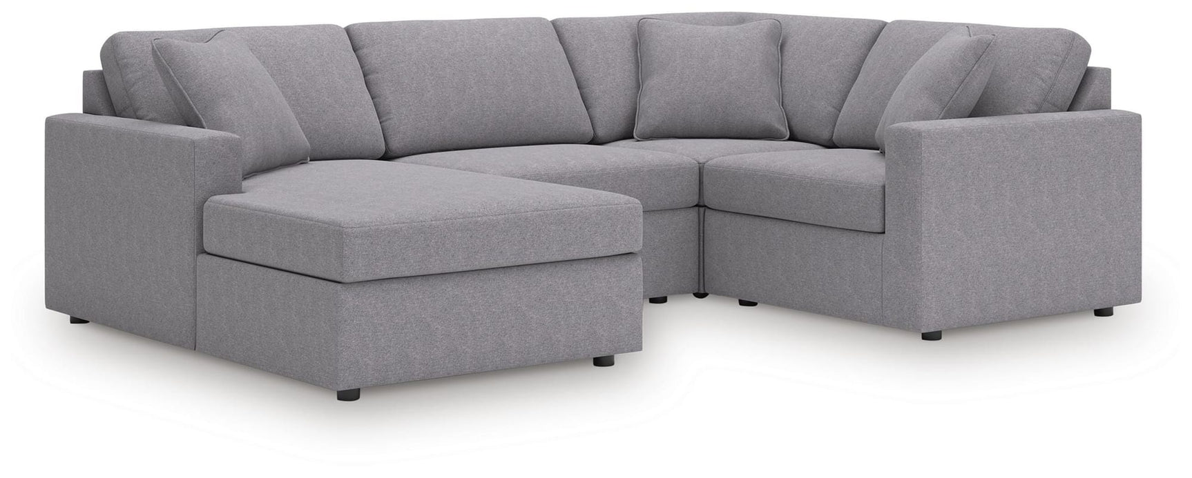 Modmax Granite Performance Fabric,Next-Gen Nuvella™ 4-Piece Sectional with Chaise view 4