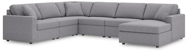 Modmax Granite Performance Fabric,Next-Gen Nuvella™ 6-Piece Sectional with Chaise from Ella Furniture