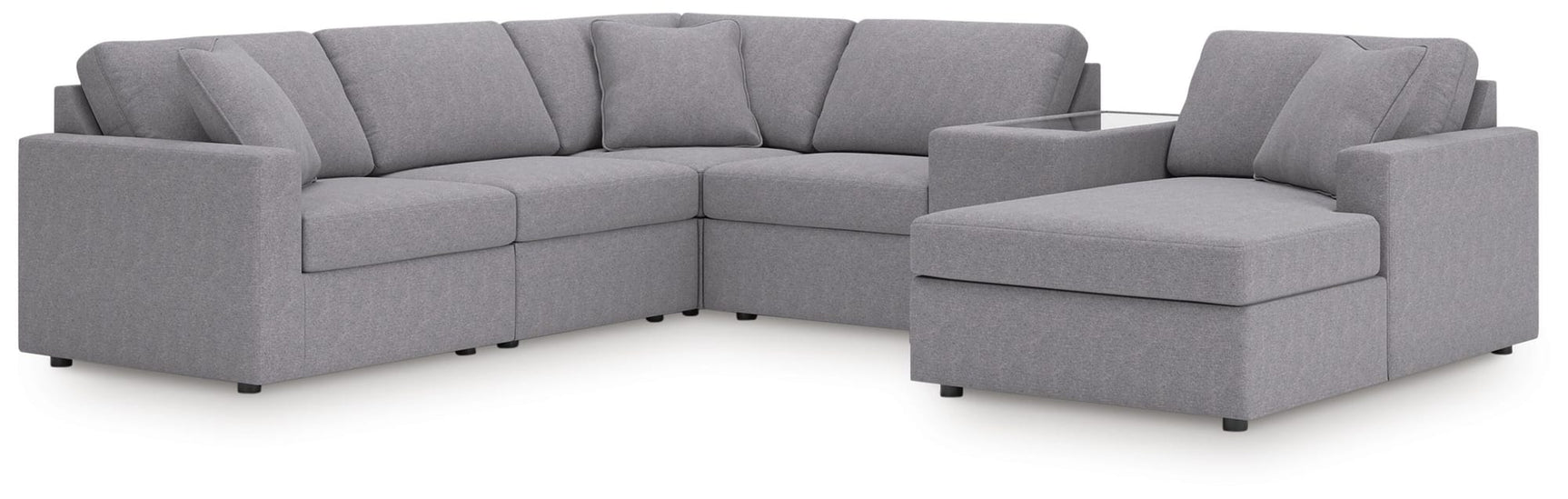 Modmax Granite Performance Fabric,Next-Gen Nuvella™ 6-Piece Sectional with Chaise from Ella Furniture
