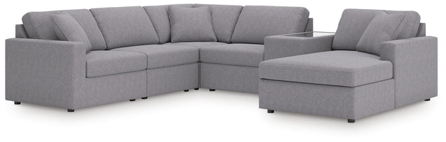Modmax Granite Performance Fabric,Next-Gen Nuvella™ 6-Piece Sectional with Chaise from Ella Furniture