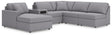 Modmax Granite Performance Fabric,Next-Gen Nuvella™ 6-Piece Sectional with Chaise from Ella Furniture