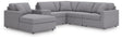 Modmax Granite Performance Fabric,Next-Gen Nuvella™ 6-Piece Sectional with Chaise from Ella Furniture