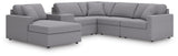 Modmax Granite Performance Fabric,Next-Gen Nuvella™ 6-Piece Sectional with Chaise view 2
