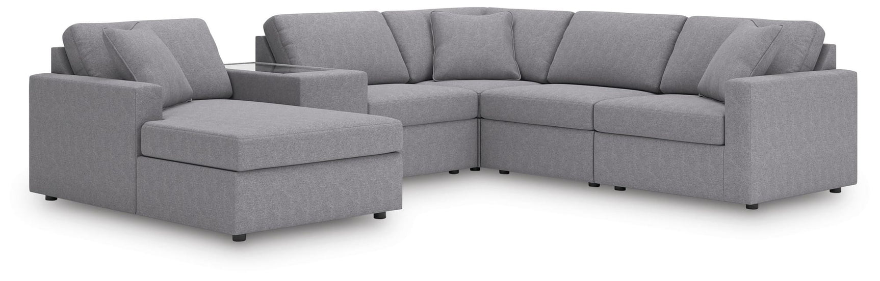 Modmax Granite Performance Fabric,Next-Gen Nuvella™ 6-Piece Sectional with Chaise view 2