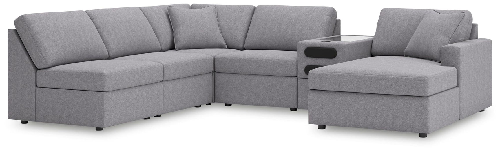 Modmax Granite Performance Fabric,Next-Gen Nuvella™ 6-Piece Sectional with Chaise view 3