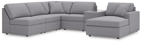 Modmax Granite Performance Fabric,Next-Gen Nuvella™ 6-Piece Sectional with Chaise view 3