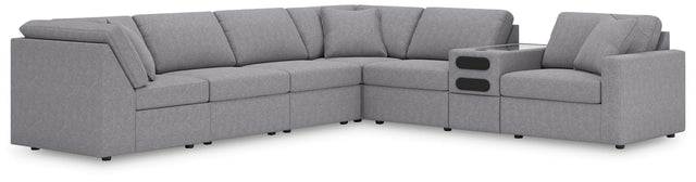 Modmax Granite Performance Fabric,Next-Gen Nuvella™ 7-Piece Sectional from Ella Furniture