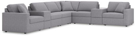 Modmax Granite Performance Fabric,Next-Gen Nuvella™ 8-Piece Sectional angled view