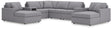 Modmax Granite Performance Fabric,Next-Gen Nuvella™ 8-Piece Sectional with Chaise from Ella Furniture