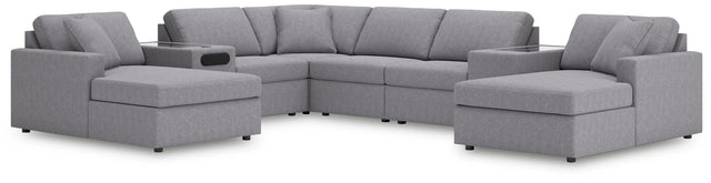 Modmax Granite Performance Fabric,Next-Gen Nuvella™ 8-Piece Sectional with Chaise from Ella Furniture