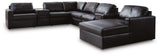 Modmax II Black Leather 8-Piece Sectional with Chaise and Audio Consoles view 3