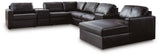 Modmax II Black Leather 8-Piece Sectional with Chaise and Storage Consoles view 3