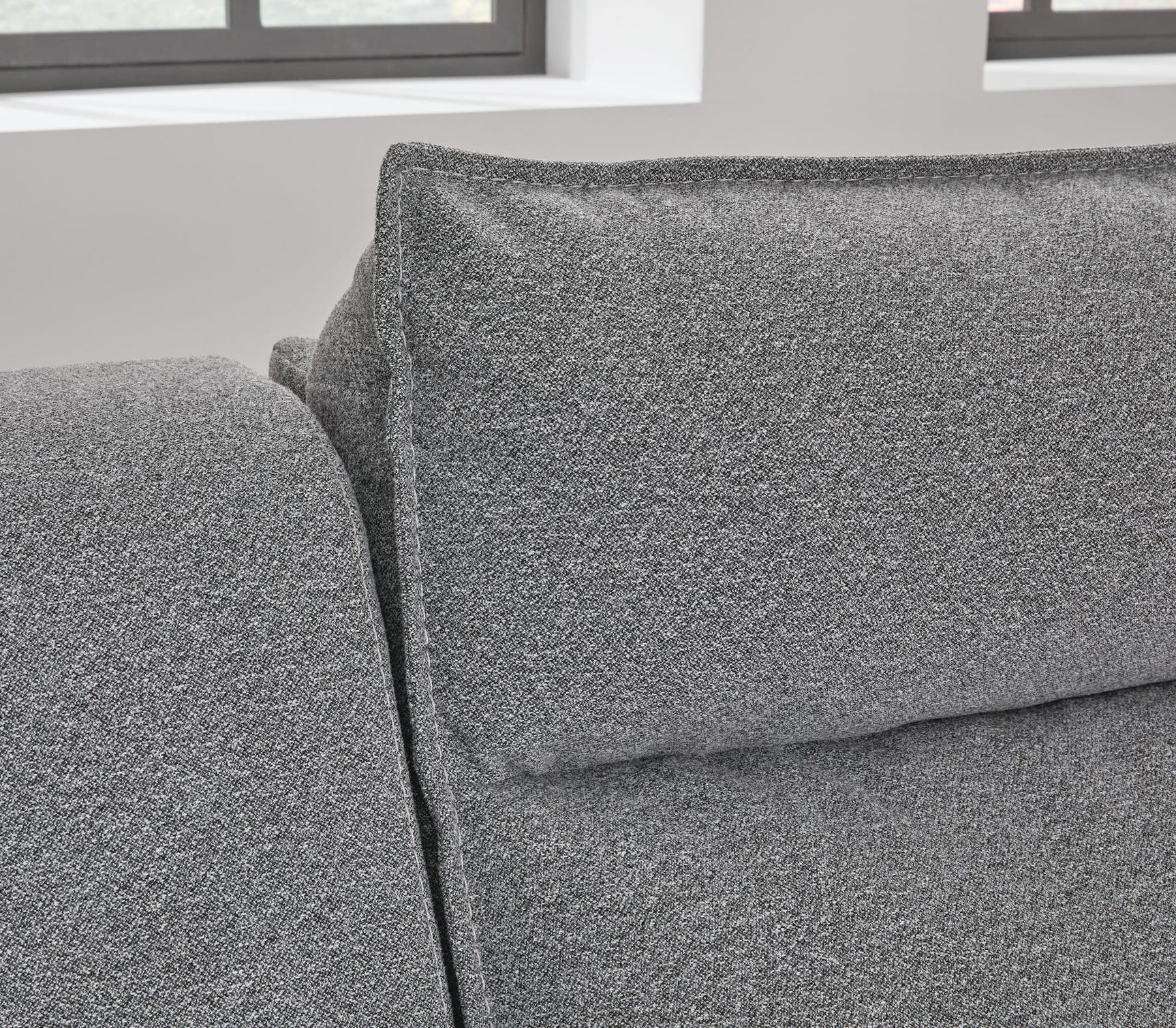 Modmax II Salt and Pepper Next-Gen Nuvella™ 3-Piece Power Reclining Sectional with Chaise and Audio Console detail view