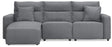 Modmax II Salt and Pepper Next-Gen Nuvella™ 3-Piece Reclining Sofa Chaise from Ella Furniture