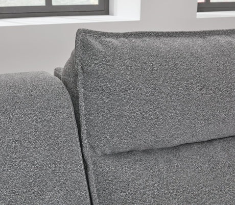 Modmax II Salt and Pepper Next-Gen Nuvella™ 6-Piece Reclining Sectional with Chaise and Audio Console detail view