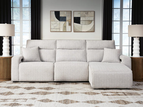 Modmax II Stone 3-Piece Reclining Sofa Chaise from Ella Furniture