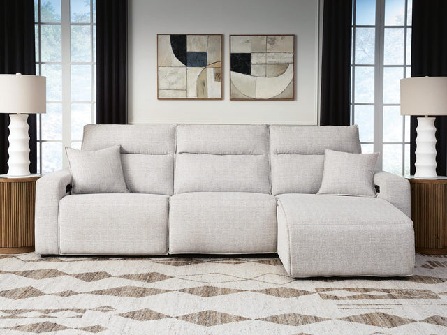 Modmax II Stone 3-Piece Reclining Sofa Chaise from Ella Furniture