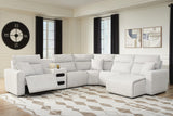 Modmax II Stone 6-Piece Reclining Sectional with Chaise and Audio Console from Ella Furniture