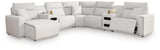 Modmax II Stone 7-Piece Power Reclining Sectional with Chaise and Audio Consoles from Ella Furniture