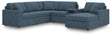 Modmax Ink Performance Fabric,Next-Gen Nuvella™ 6-Piece Sectional with Audio System and Chaise from Ella Furniture
