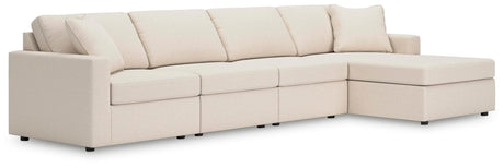 Modmax Oyster Performance Fabric,Next-Gen Nuvella™ 4-Piece Sectional with Chaise from Ella Furniture