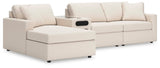 Modmax Oyster Performance Fabric,Next-Gen Nuvella™ 4-Piece Sectional with Chaise from Ella Furniture