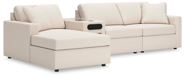 Modmax Oyster Performance Fabric,Next-Gen Nuvella™ 4-Piece Sectional with Chaise from Ella Furniture