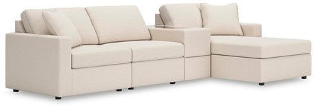 Modmax Oyster Performance Fabric,Next-Gen Nuvella™ 4-Piece Sectional with Chaise from Ella Furniture