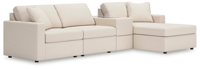 Modmax Oyster Performance Fabric,Next-Gen Nuvella™ 4-Piece Sectional with Chaise from Ella Furniture