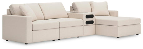 Modmax Oyster Performance Fabric,Next-Gen Nuvella™ 4-Piece Sectional with Chaise from Ella Furniture