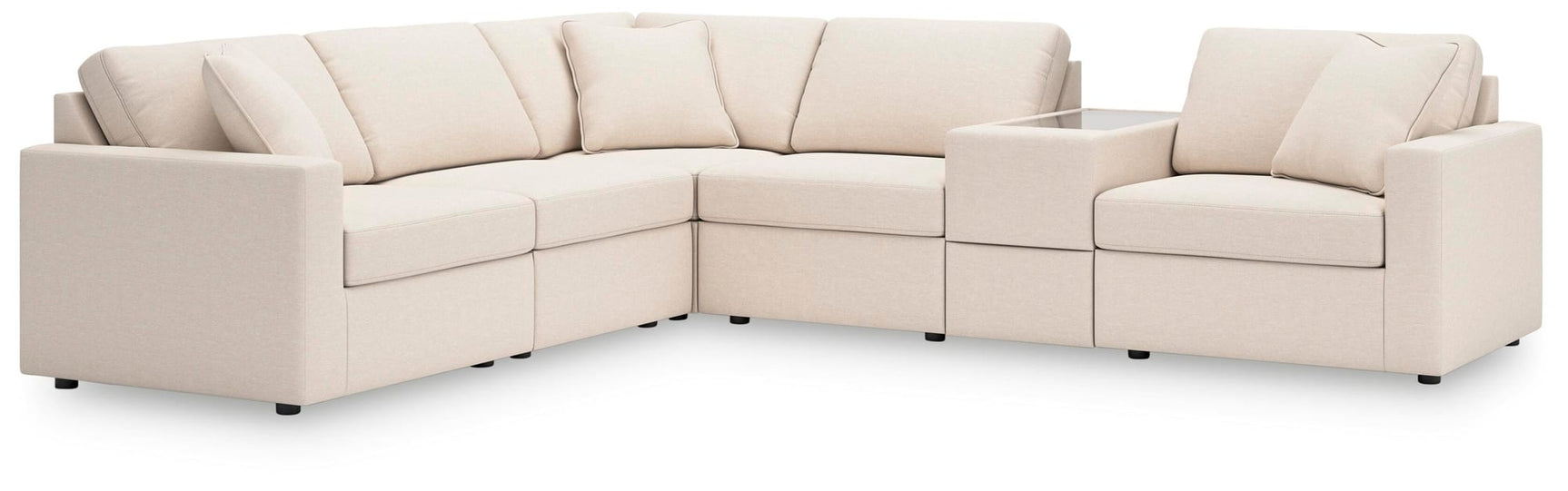 Modmax Oyster Performance Fabric,Next-Gen Nuvella™ 6-Piece Sectional angled view