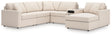 Modmax Oyster Performance Fabric,Next-Gen Nuvella™ 6-Piece Sectional with Audio System and Chaise from Ella Furniture