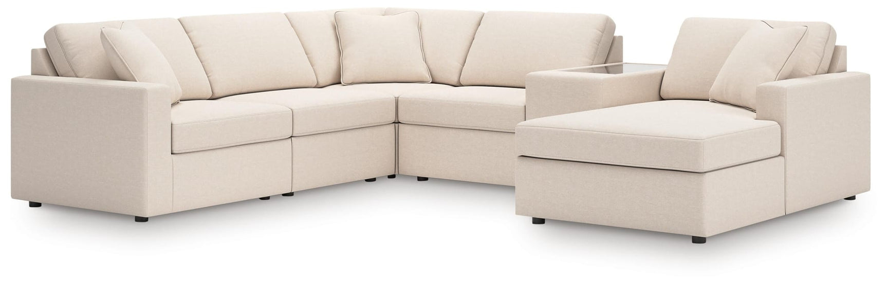 Modmax Oyster Performance Fabric,Next-Gen Nuvella™ 6-Piece Sectional with Chaise from Ella Furniture