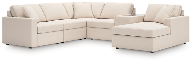 Modmax Oyster Performance Fabric,Next-Gen Nuvella™ 6-Piece Sectional with Chaise from Ella Furniture