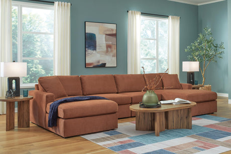 Modmax Spice Performance Fabric,Next-Gen Nuvella™ 4-Piece Sectional with Chaise view 3