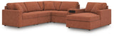 Modmax Spice Performance Fabric,Next-Gen Nuvella™ 6-Piece Sectional with Audio System and Chaise from Ella Furniture