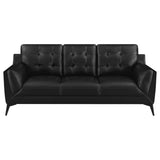 MOIRA Moira 2-piece Upholstered Wedge Arm Tufted Sofa Set Black 511131-S2 - Ella Furniture