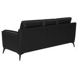 MOIRA Moira 2-piece Upholstered Wedge Arm Tufted Sofa Set Black 511131-S2 - Ella Furniture