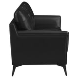 MOIRA Moira 2-piece Upholstered Wedge Arm Tufted Sofa Set Black 511131-S2 - Ella Furniture