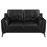 MOIRA Moira 2-piece Upholstered Wedge Arm Tufted Sofa Set Black 511131-S2 - Ella Furniture