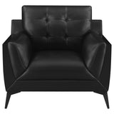 MOIRA Moira 3-piece Upholstered Wedge Arm Tufted Sofa Set Black 511131-S3 - Ella Furniture